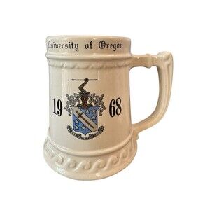 Vintage Attleboro University of Oregon Fraternity "Wally" Beer Stein 1968 Mug